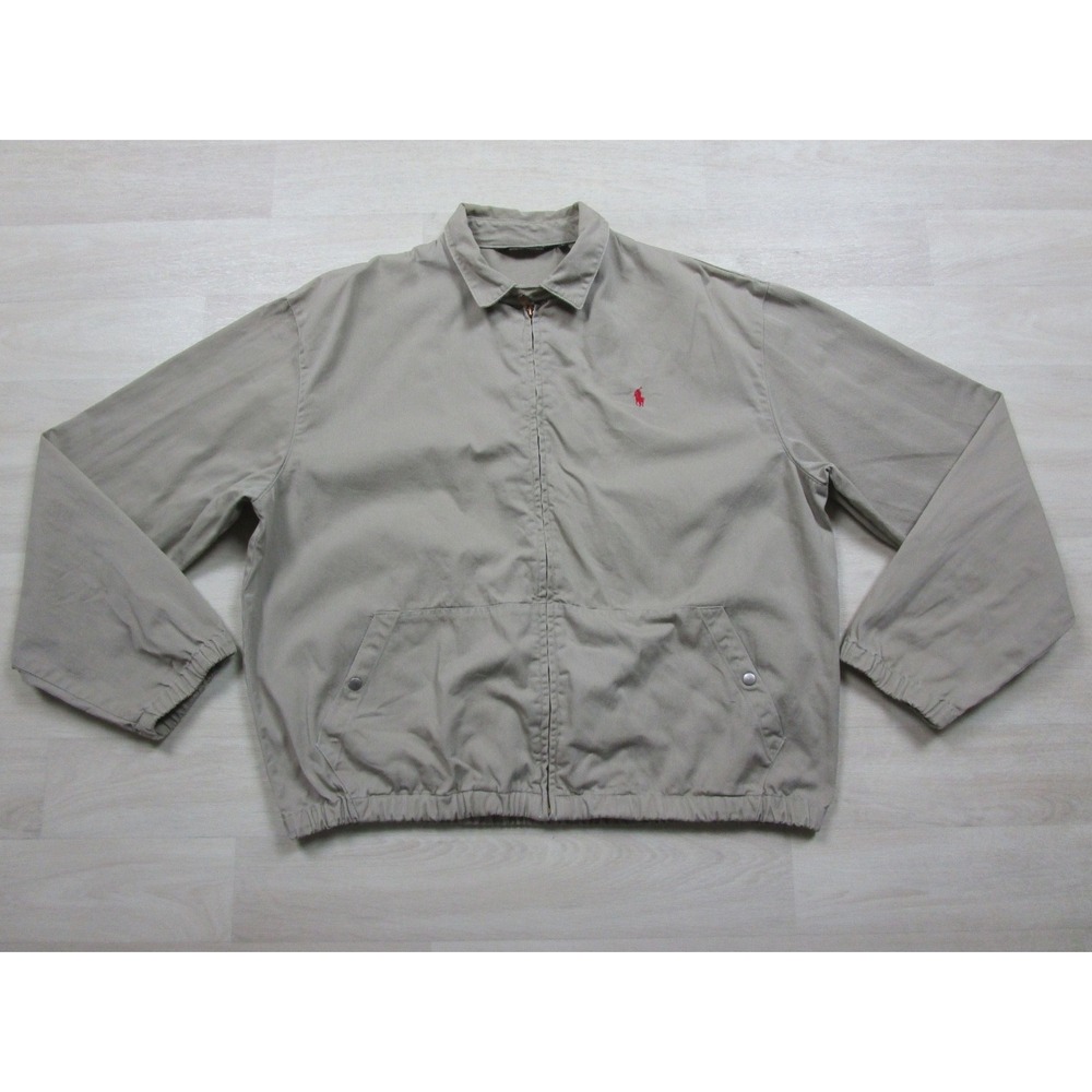 Vintage 80s Polo Ralph Lauren Harrington Jacket (L) Preppy Golf Beige Tan